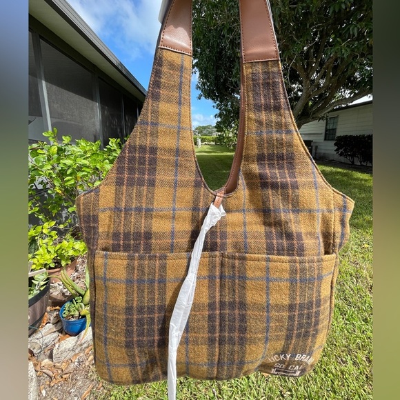 Lucky Brand Handbags - LUCKY BRAND Rhyn Plaid Tote Bag In Topanga Tan Plaid